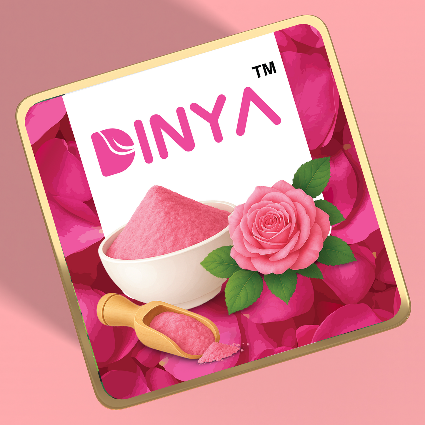 Homemade rose petals powder