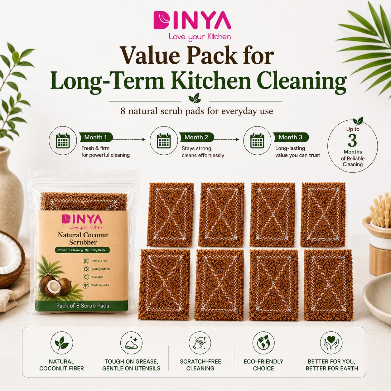 value for money coconut coir dish washing scrub pads