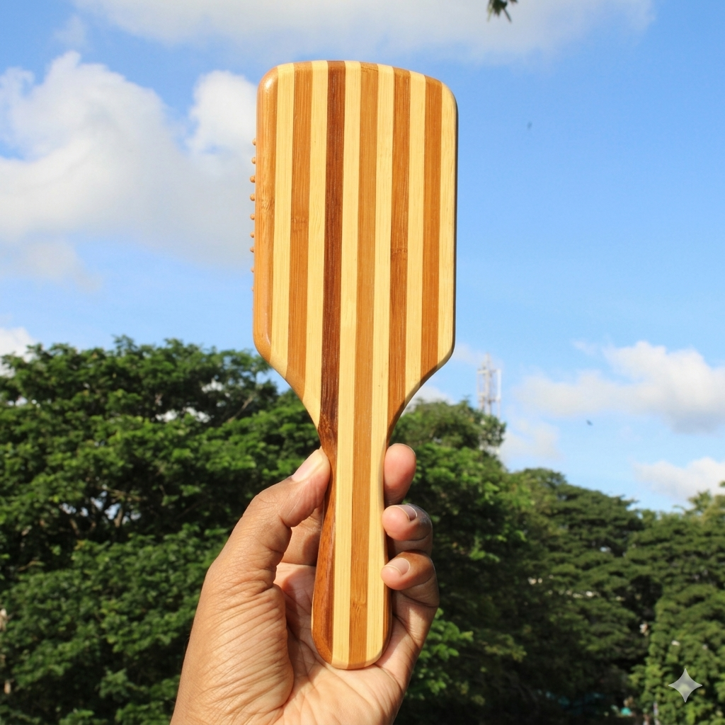 Wooden hair brush