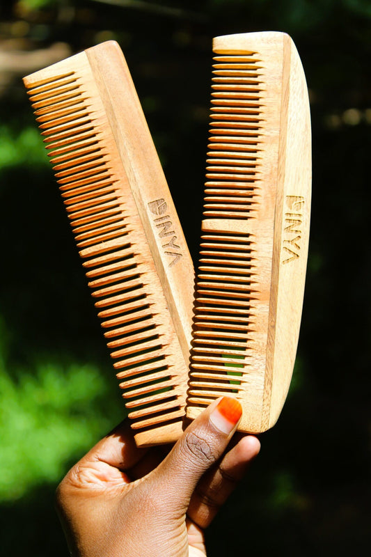 Rectangle and Moon Shape Neem Comb