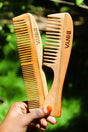 S Shape and Wide Teeth with Handle Neem Comb Combo