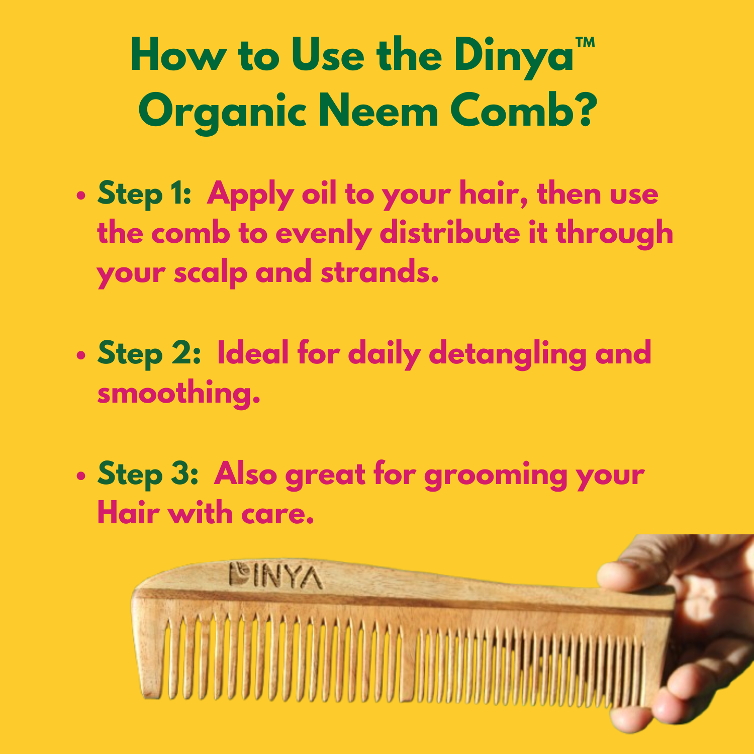 How to use natural Buy Neem (S Shape) Dual Teeth Wooden Comb B0CZBFKVRG