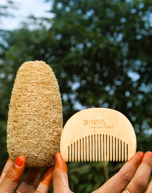 Dinya Beard Neem Comb and Loofah Set