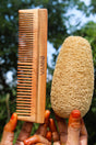 Organic Loofah and Dual Neem Comb Set - Essential Bath and Grooming Set