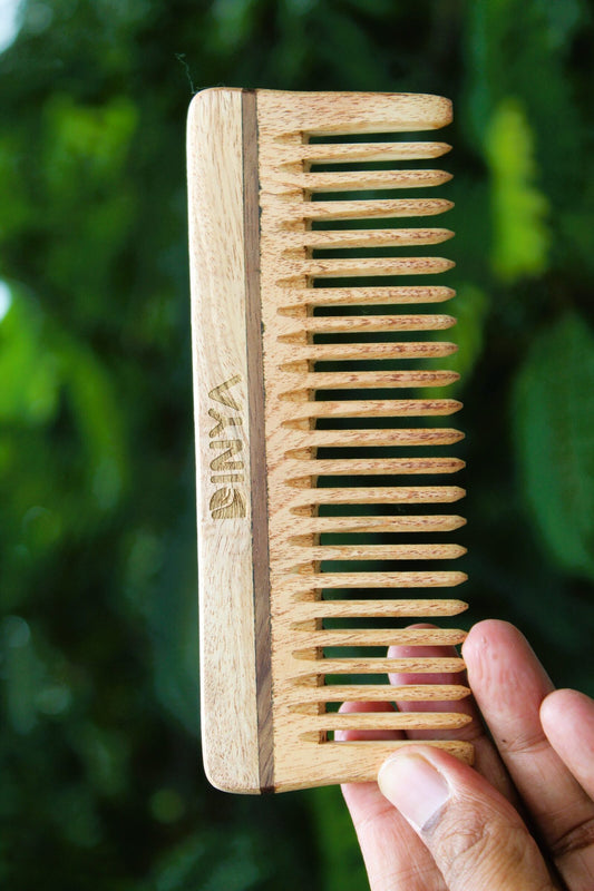 Dinya Wide tooth neem comb combo