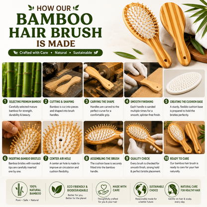 Bamboo Paddle Hair Brush