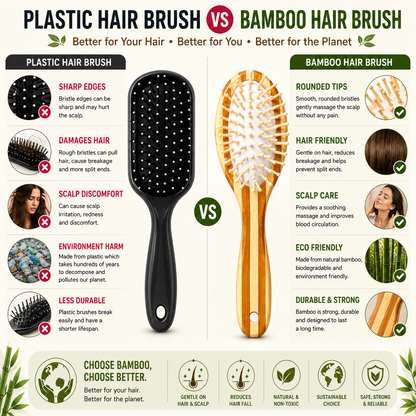Bamboo Paddle Hair Brush