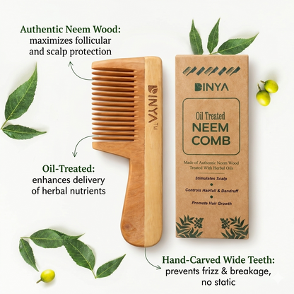 Natural Kacchi Neem Comb for Healthy Hair