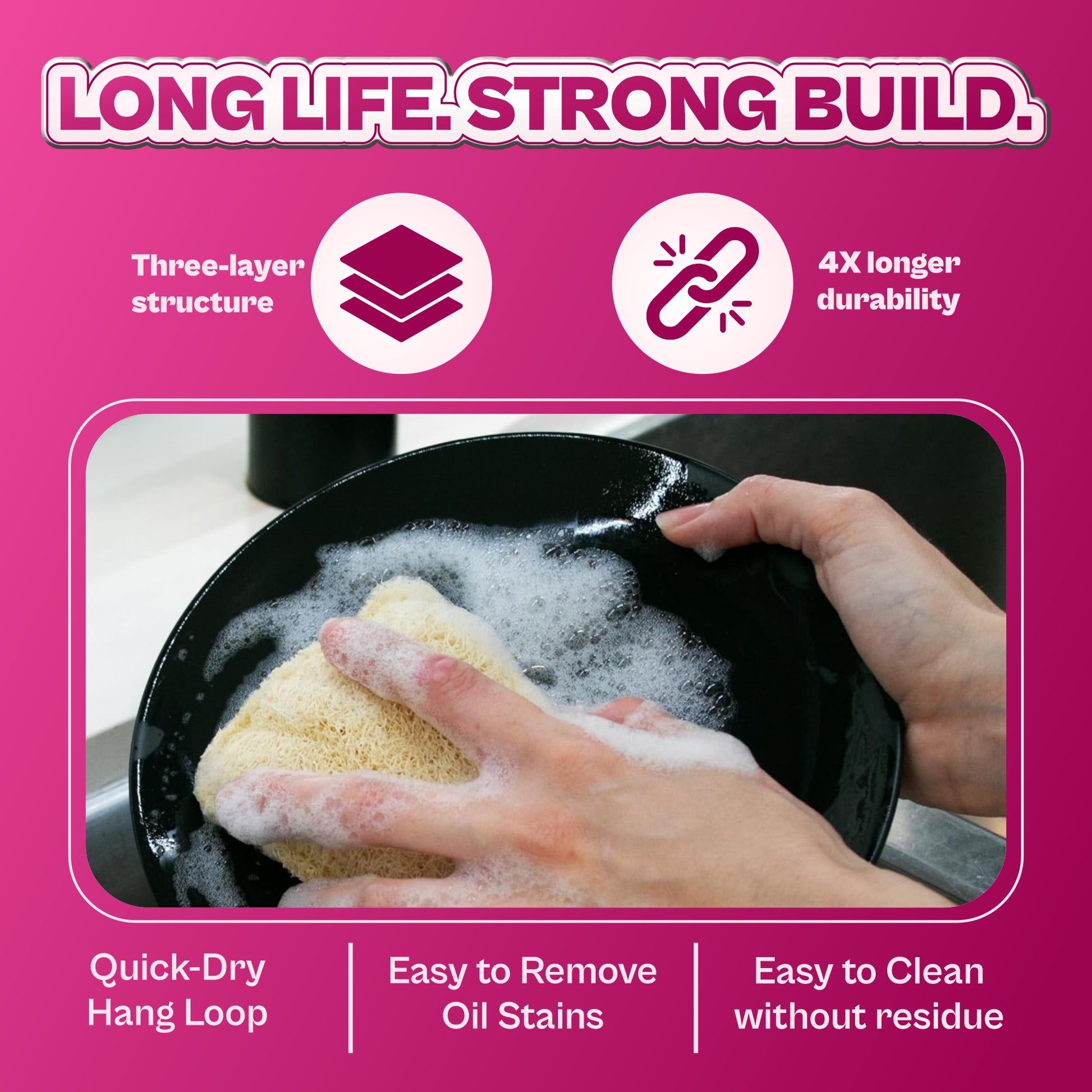 natural kitchen scrubber long lasting