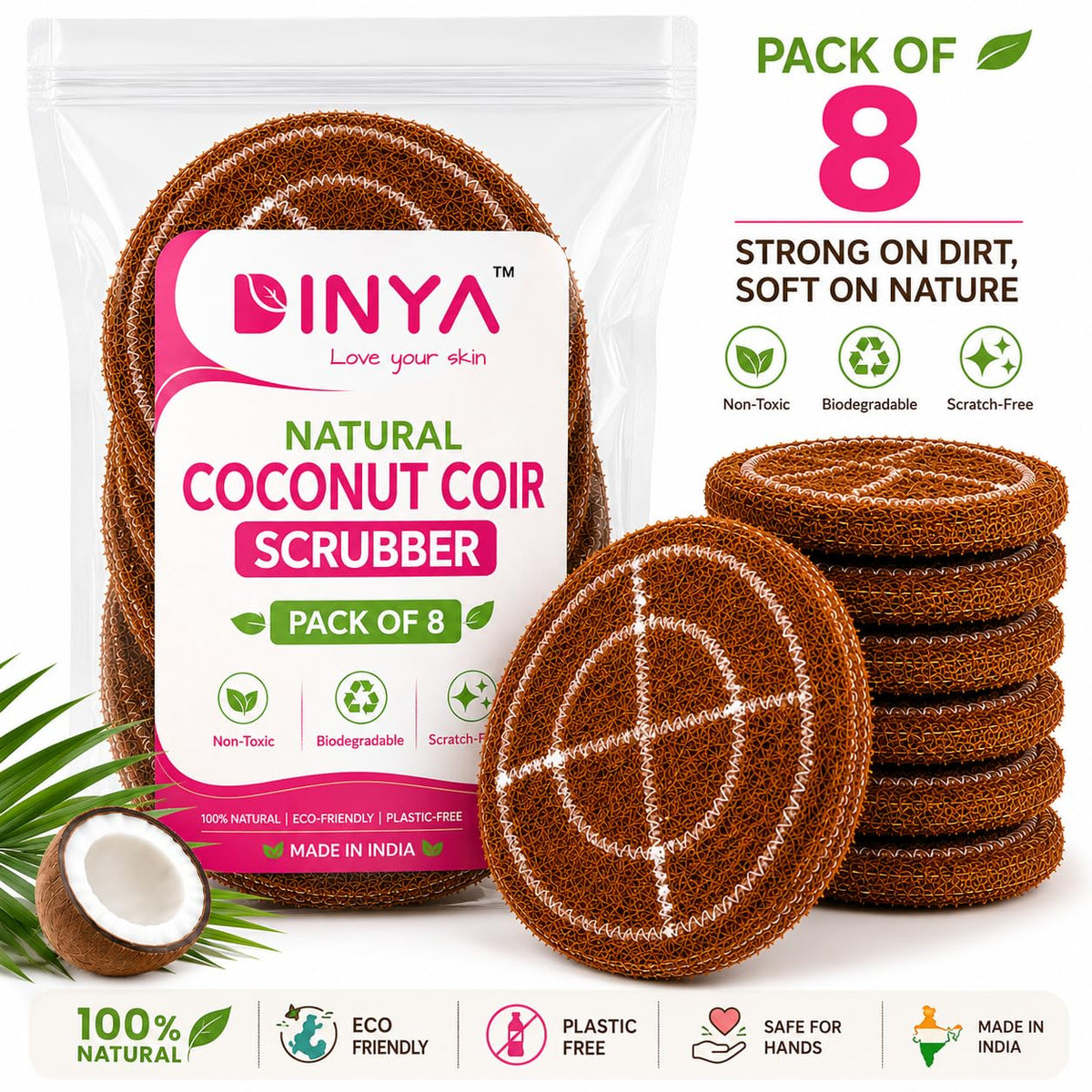 Coconut Husk Scrubber (5,8,10 Pcs)