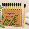 Bamboo Toothbrushes with Activated Charcoal Bristles (Pack of 10)
