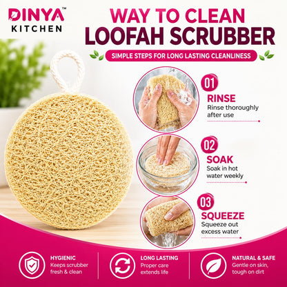 Round Natural Loofah Utensil Scrubber Pack of 8