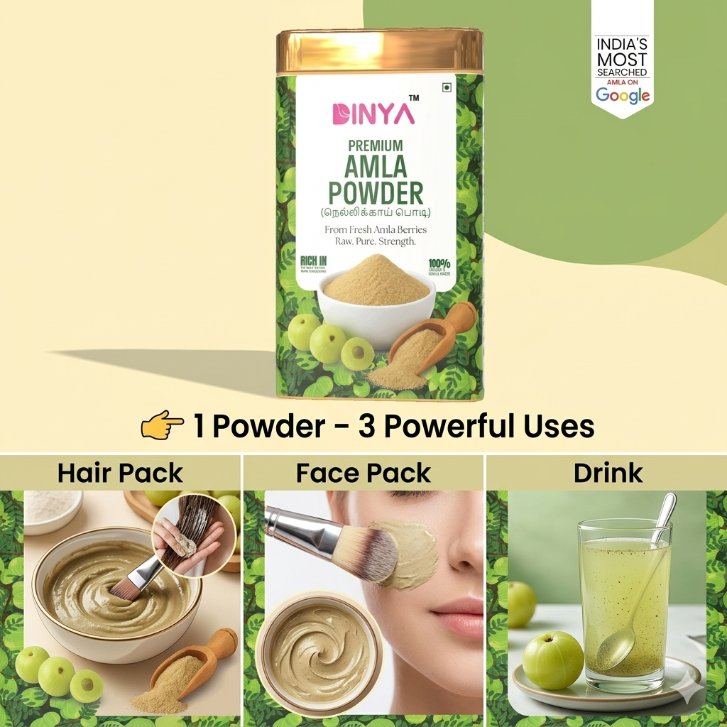 Amla Powder (100% Organic) for Eating, Drinking, Hair & Skin