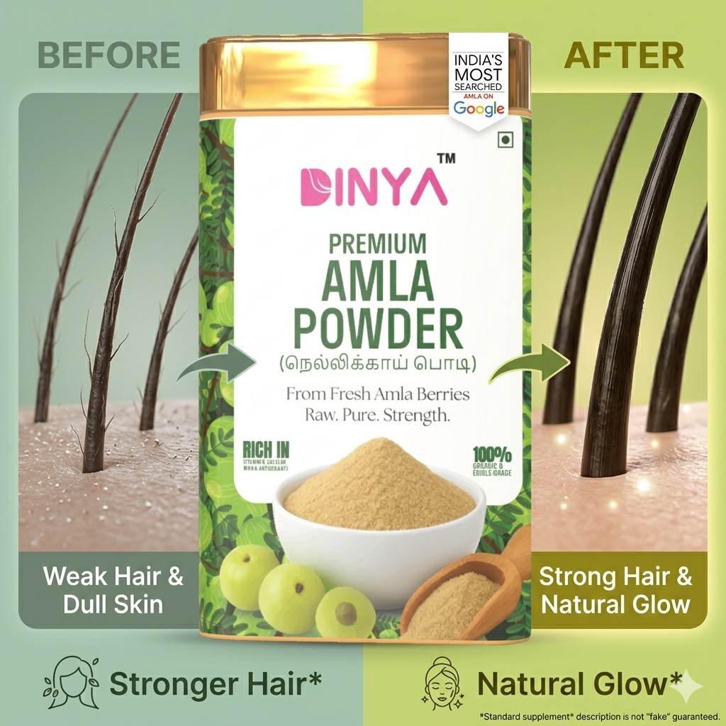 Amla Powder (100% Organic) for Eating, Drinking, Hair & Skin