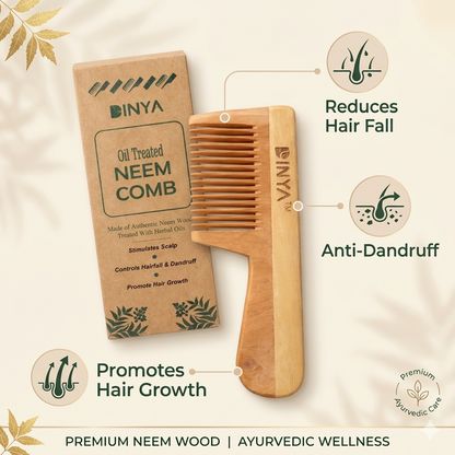 Natural Kacchi Neem Comb for Healthy Hair