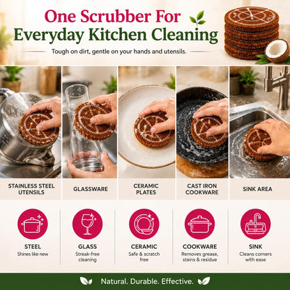 Coconut Husk Scrubber (Pack of 5)