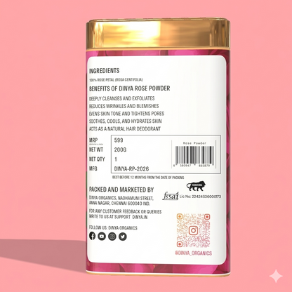 Damask rose powder for skin 