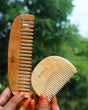 Moon Shape Neem Comb and Beard Comb for Hair Growth