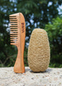 S Curve Neem Comb & Oval Loofah Set for Hair Growth & Skin Exfoliation