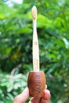 Bamboo Toothbrush Holder Combo for Clean & Organized Bathroom Storage