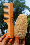 Buy Wide Handle Neem Comb and Loofah Set for Hair and Skin