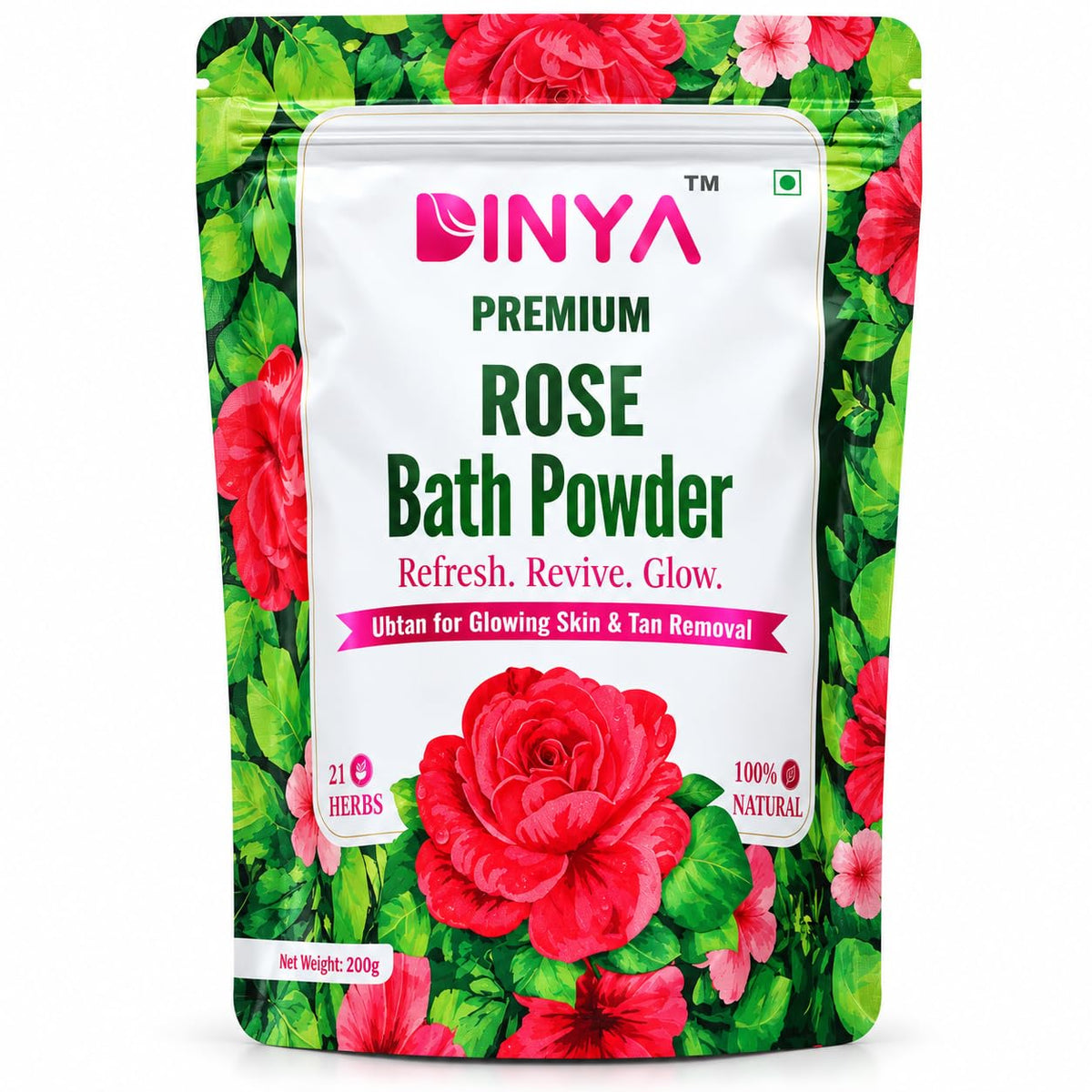 Natural Rose Bath Powder for Soft, Glowing & Healthy Skin