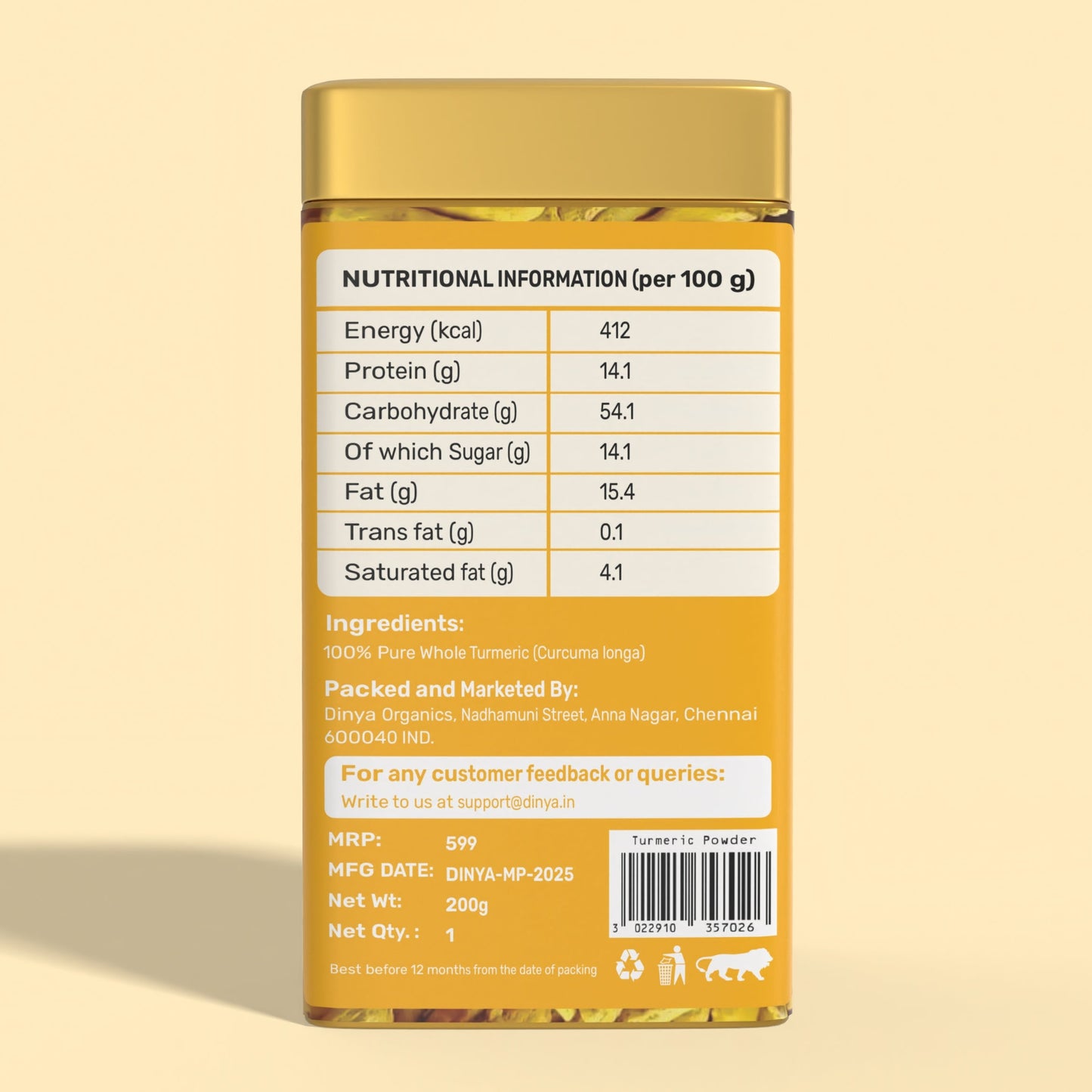 Turmeric haldi powder nutritional