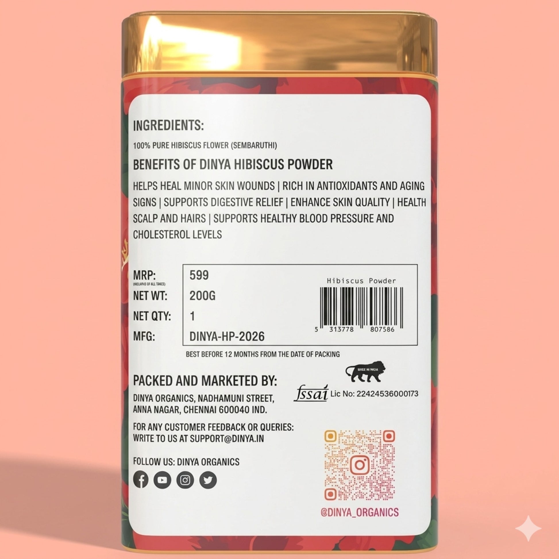 Hibiscus powder for face
