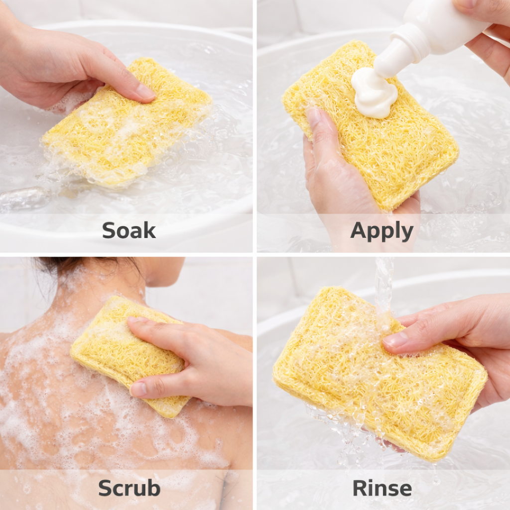 how to use natural loofah