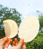Oval Shape Natural Loofah Scrubber and Neem Beard Comb Set for Men