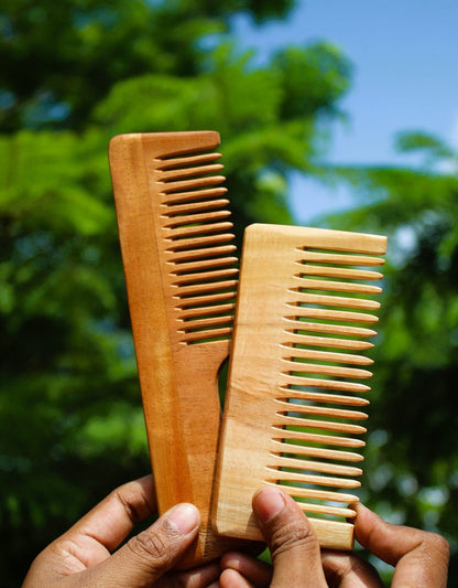 natural neem wood comb for hair fall control