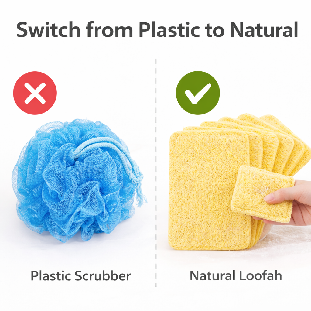 organic loofah vs Plastic