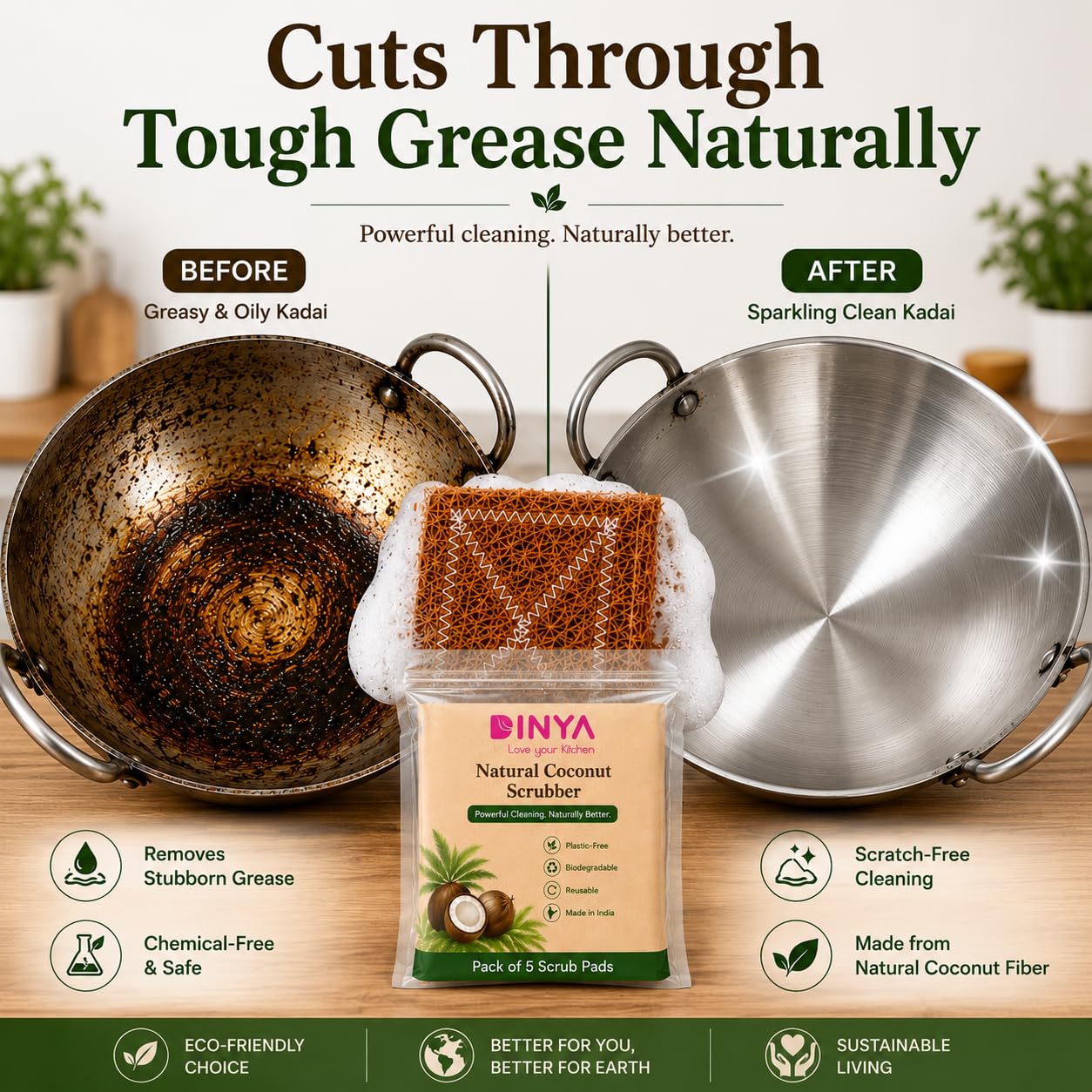 Non-Toxic Coconut Coir Scrubber