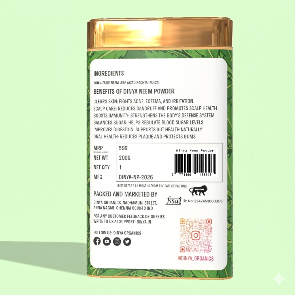 Pure neem powder for skin