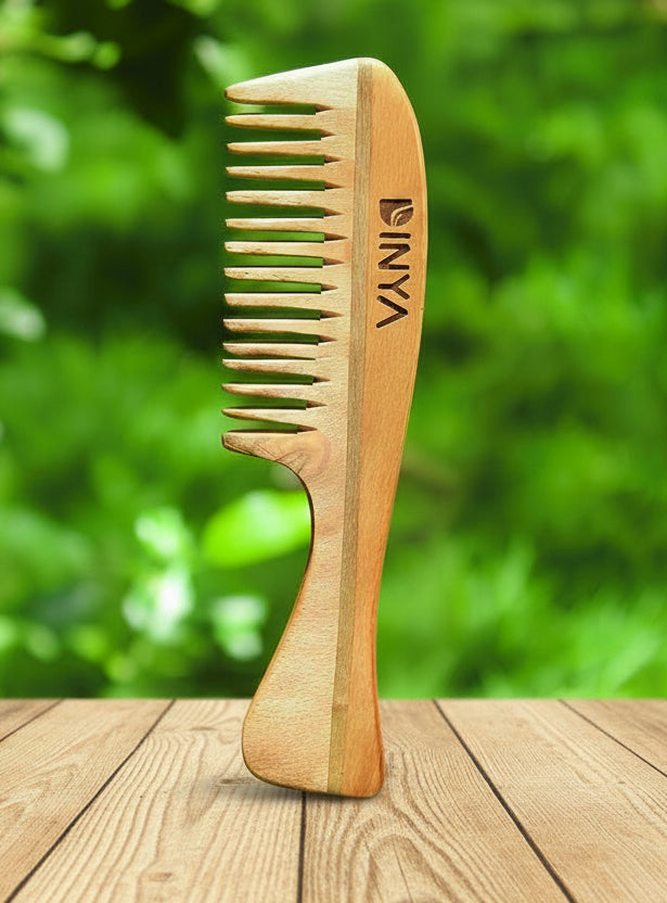 S-Curve Wide Handle Neem Comb
