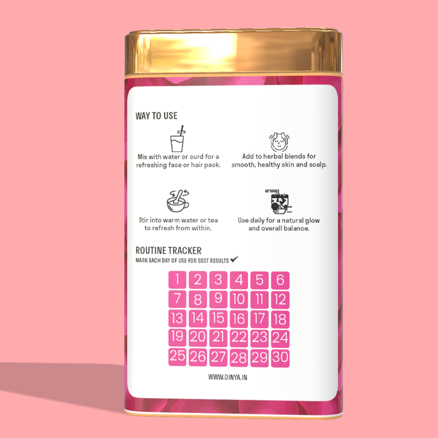 Way to use rose petals powder