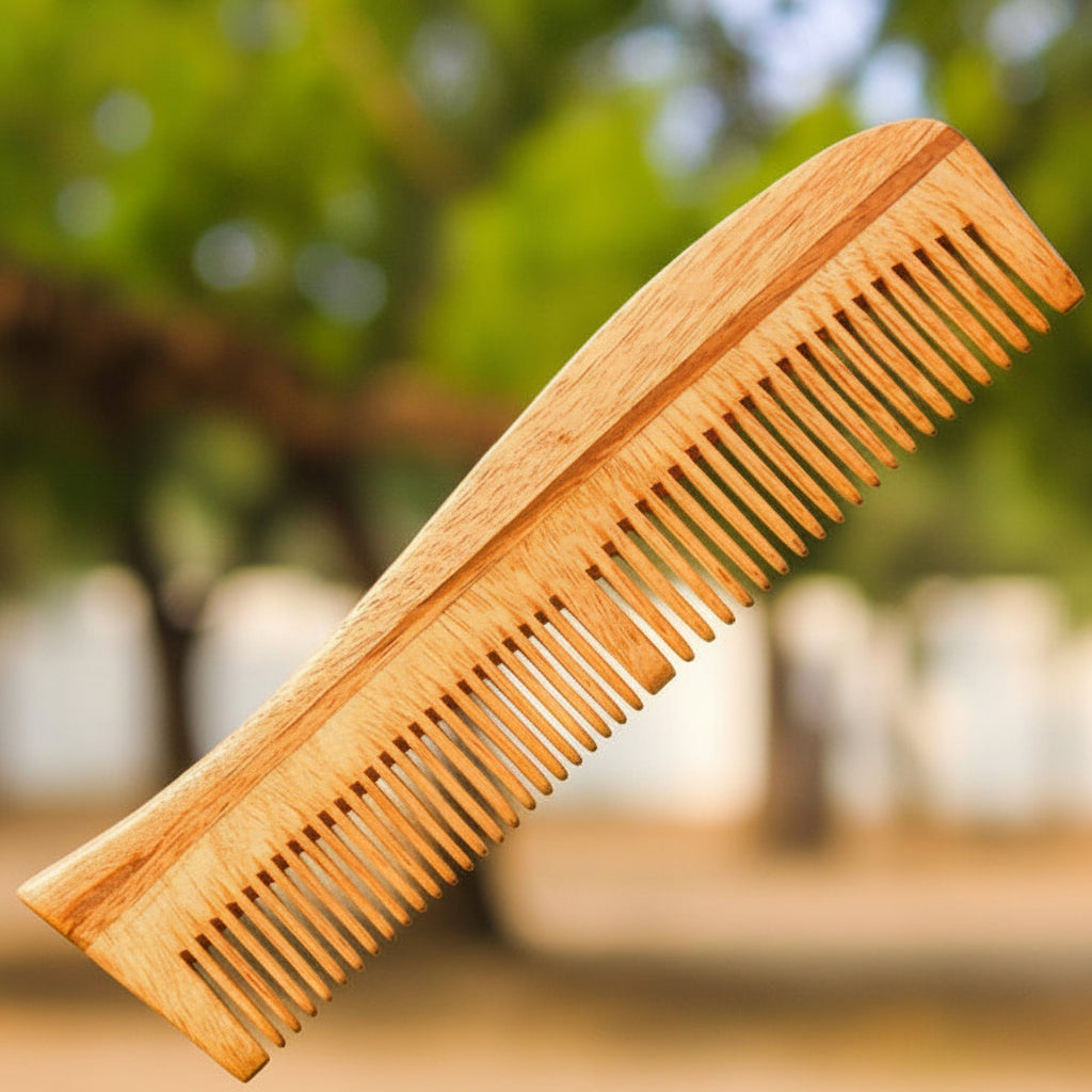 wooden neem comb for hair fall