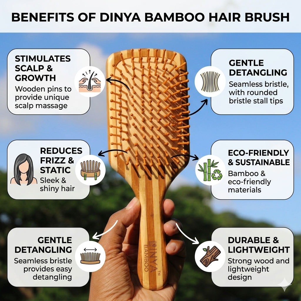Wooden paddle hair brush benefits

