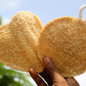 dinya heart and round shape natural loofah sponge