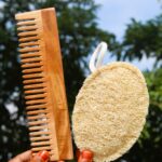 Dinya Rectangle Neem Comb and Loofah