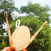 Dinya bath loofah and bamboo brush Set