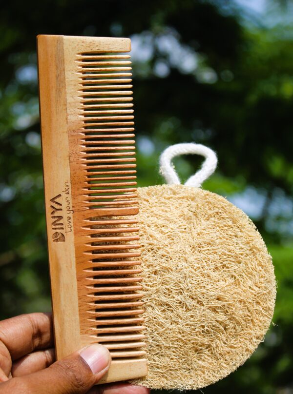 Dinya organic loofah and neem comb