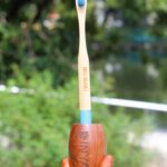 Dinya round handle toothbrush and holder