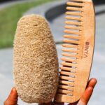 Dinya Organic Loofah and Moon Shape Comb Set