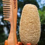 Dinya S curve wide handle comb and loofah set